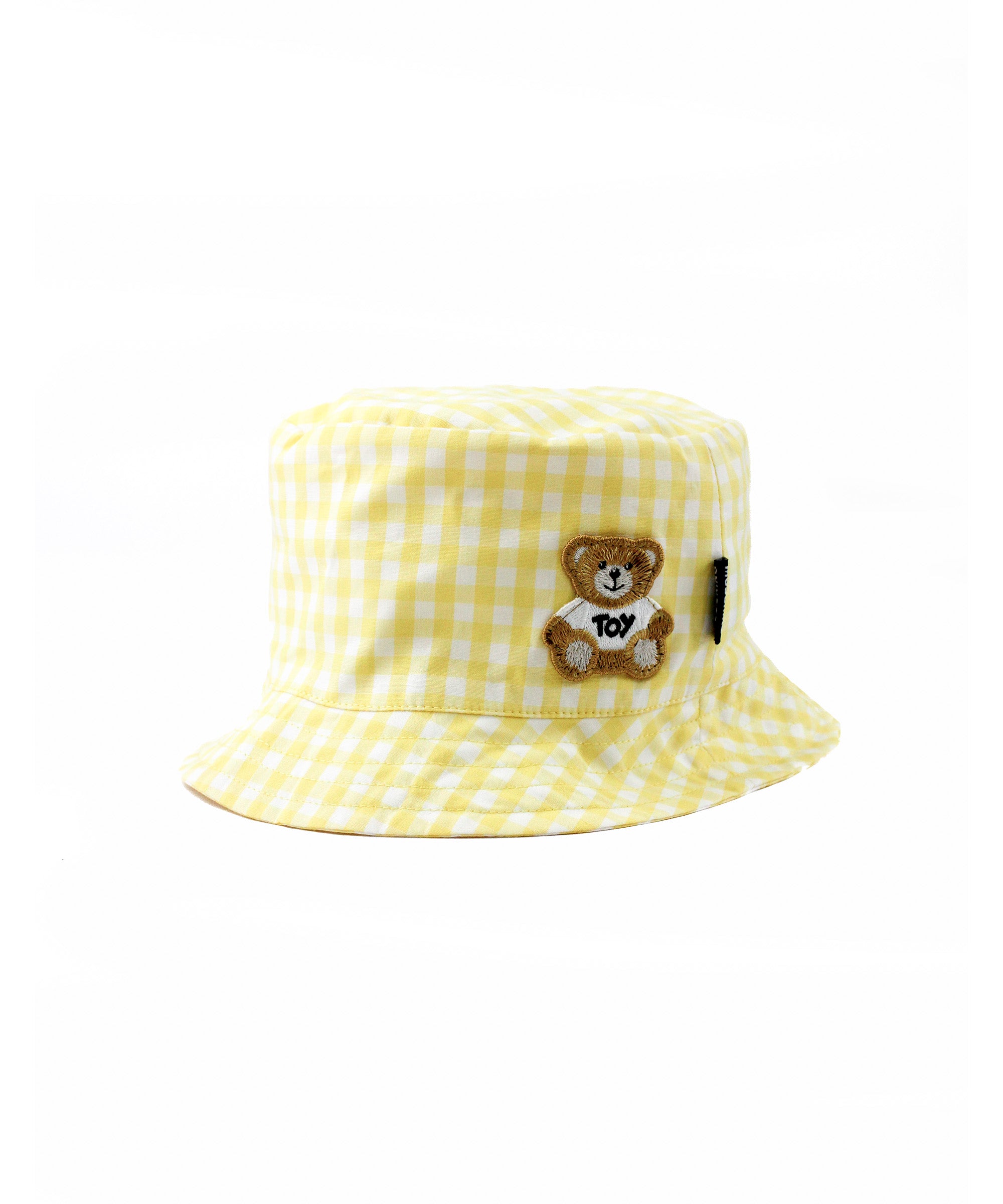Moschino Kids Cappello Bucket Giallo a Quadri per Neonate