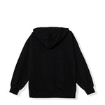 Elisabetta Franchi La Mia Bambina Felpa Nera con Cappuccio con Ricamo Logo per Bambine