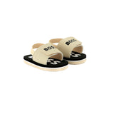 Boss Kids Sandali Beige Pull On con Logo per Neonati