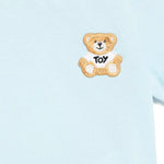 Moschino Kids T-shirt Celeste con Ricamo Toy per Neonati