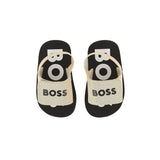 Boss Kids Sandali Beige Pull On con Logo per Neonati