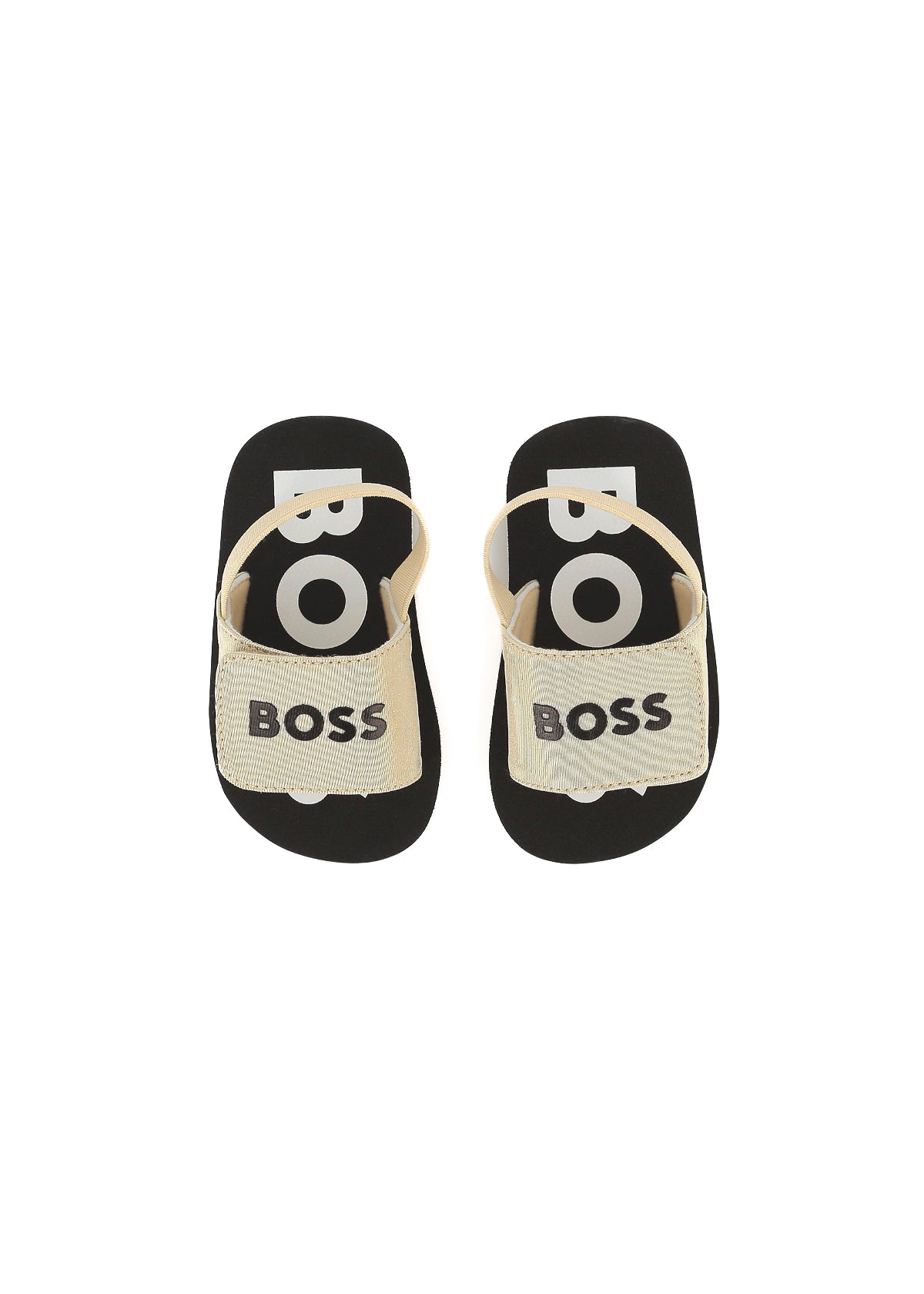 Boss Kids Sandali Beige Pull On con Logo per Neonati