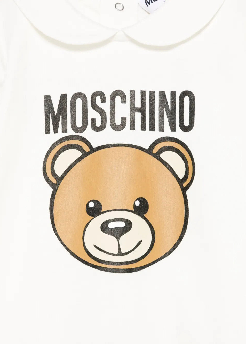 Moschino Kids Tutina Panna con Logo Teddy Bear per Neonati (dettaglio)