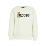 Moschino Kids Felpa Girocollo Panna con Logo per Bambini