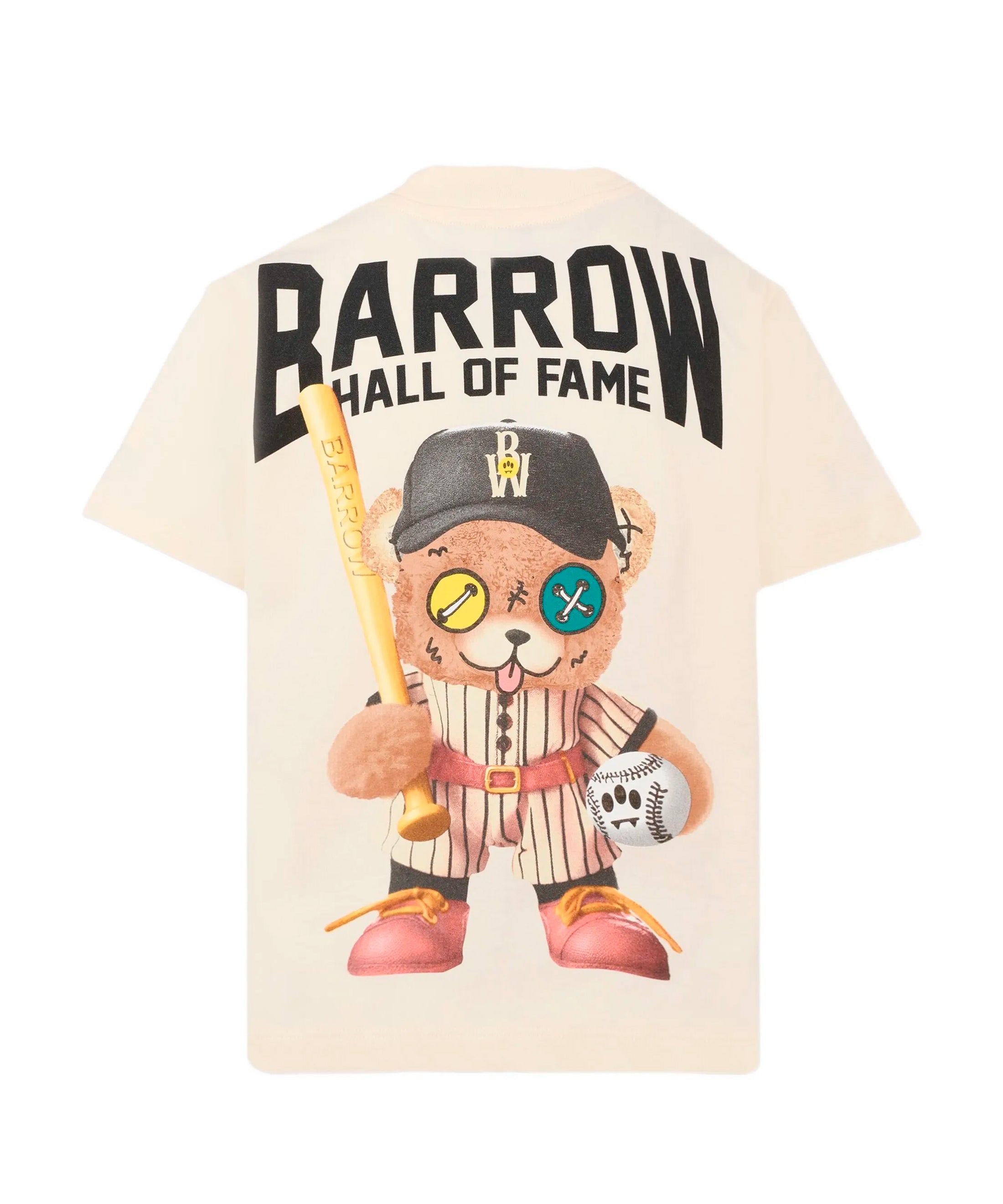 Barrow Kids T-Shirt Crema Stampa Teddy Retro per Bambini