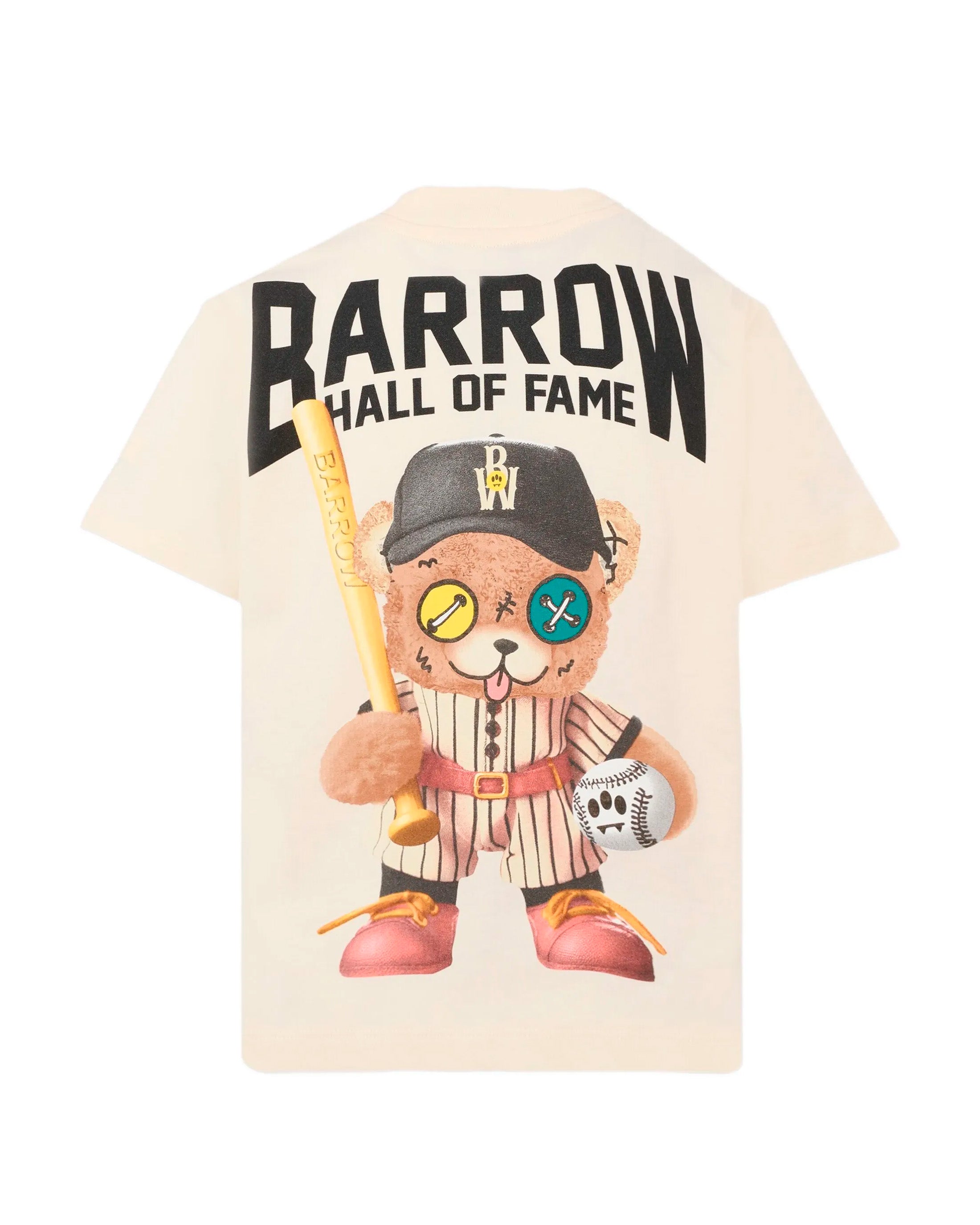 Barrow Kids T-Shirt Crema Stampa Teddy Retro per Bambini