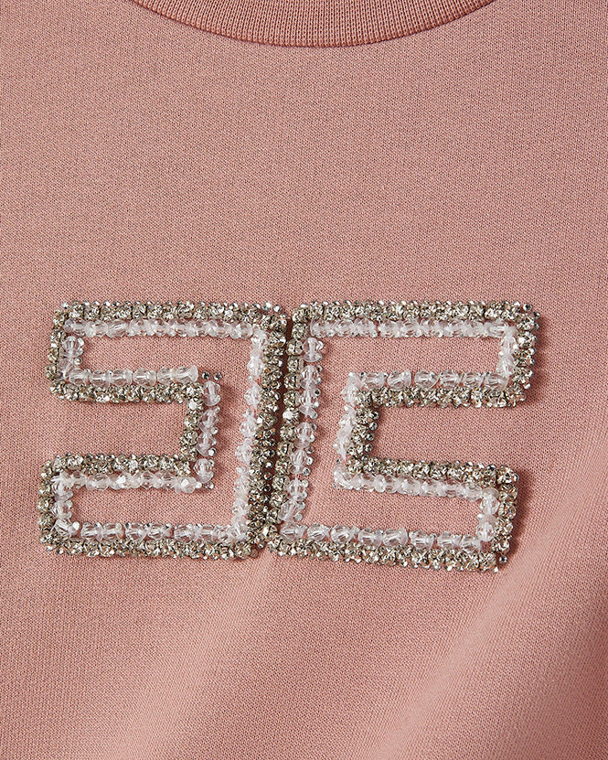 Elisabetta Franchi Felpa Sunrise con Logo per Bambina