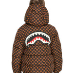Sprayground Giubbino Puffer con Cappuccio Rimovibile e Logo Smile Retro per Bambini