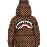Sprayground Giubbino Puffer con Cappuccio Rimovibile e Logo Smile Retro per Bambini