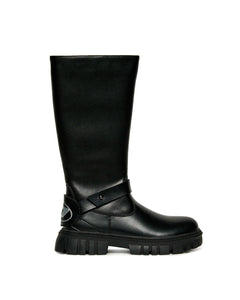 Diesel Kids Stivale Nero Lucido per Bambine