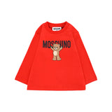 Moschino Kids T-Shirt Rossa con Logo per Neonati
