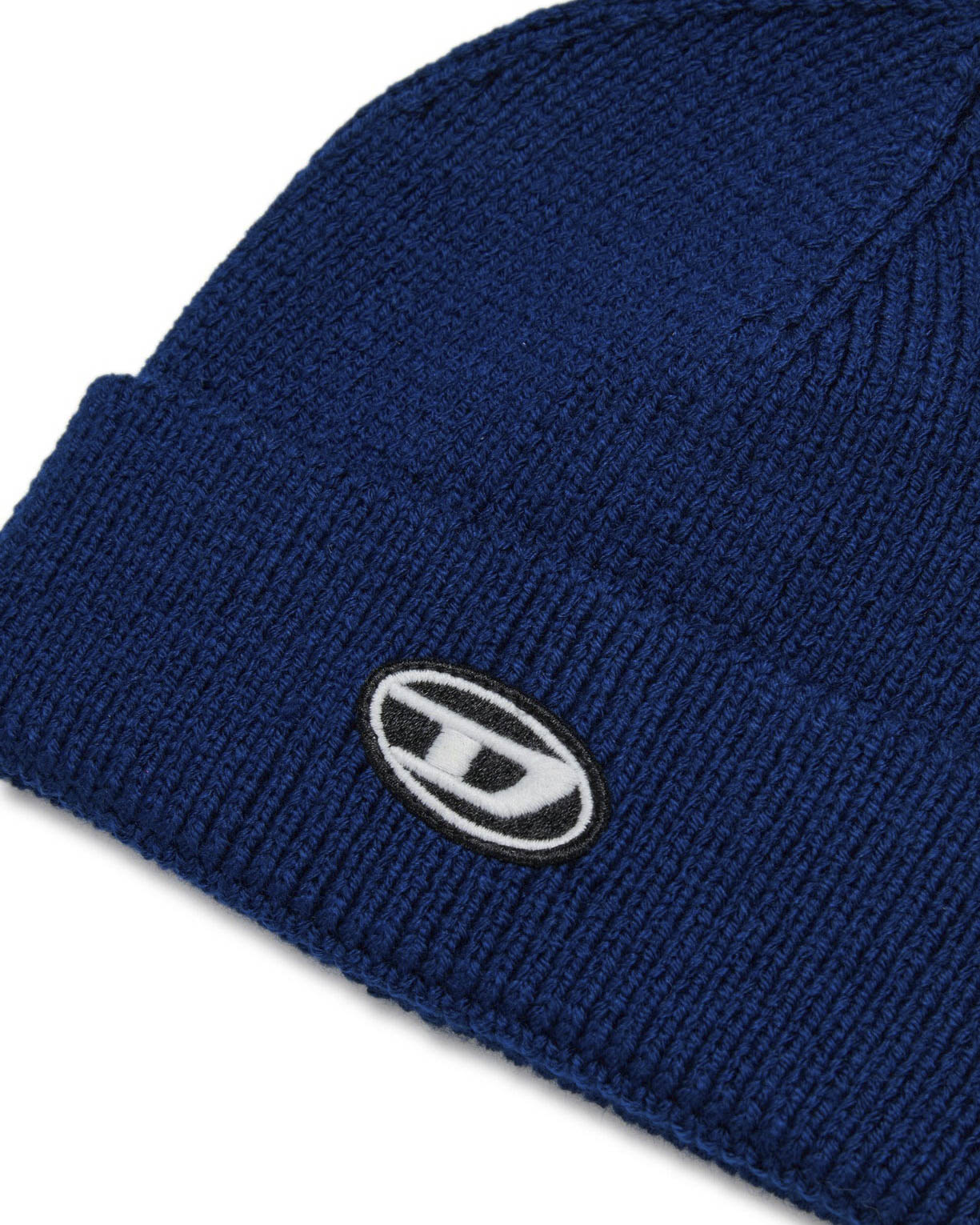Diesel Kids Cappello Beanie Blu con Oval D per Neonati