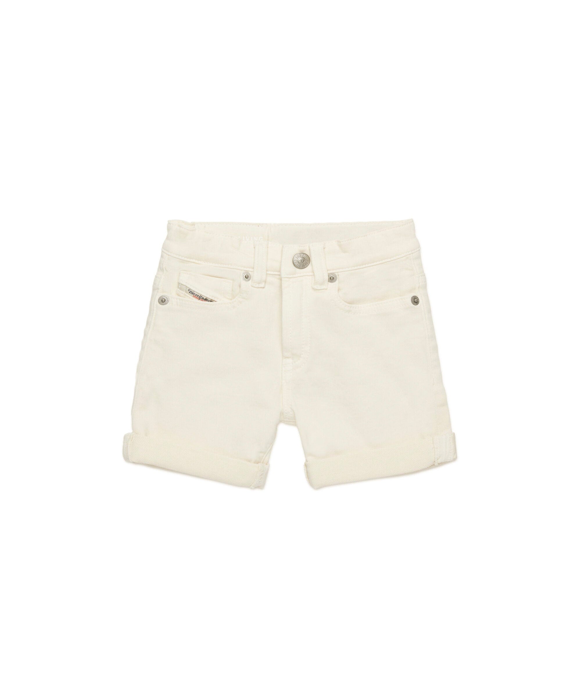 Diesel Kids Short in JoggJeans Panna per Neonati