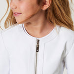 Twinset Kids Giubbino Bianco Ecopelle per Bambine (dettaglio indossato)