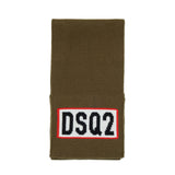 Dsquared2 Kids Sciarpa Verde con Intarso Logo per Bambini