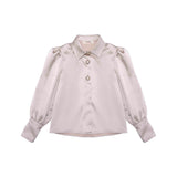 Vicolo Kids Camicia Panna Satin per Bambine