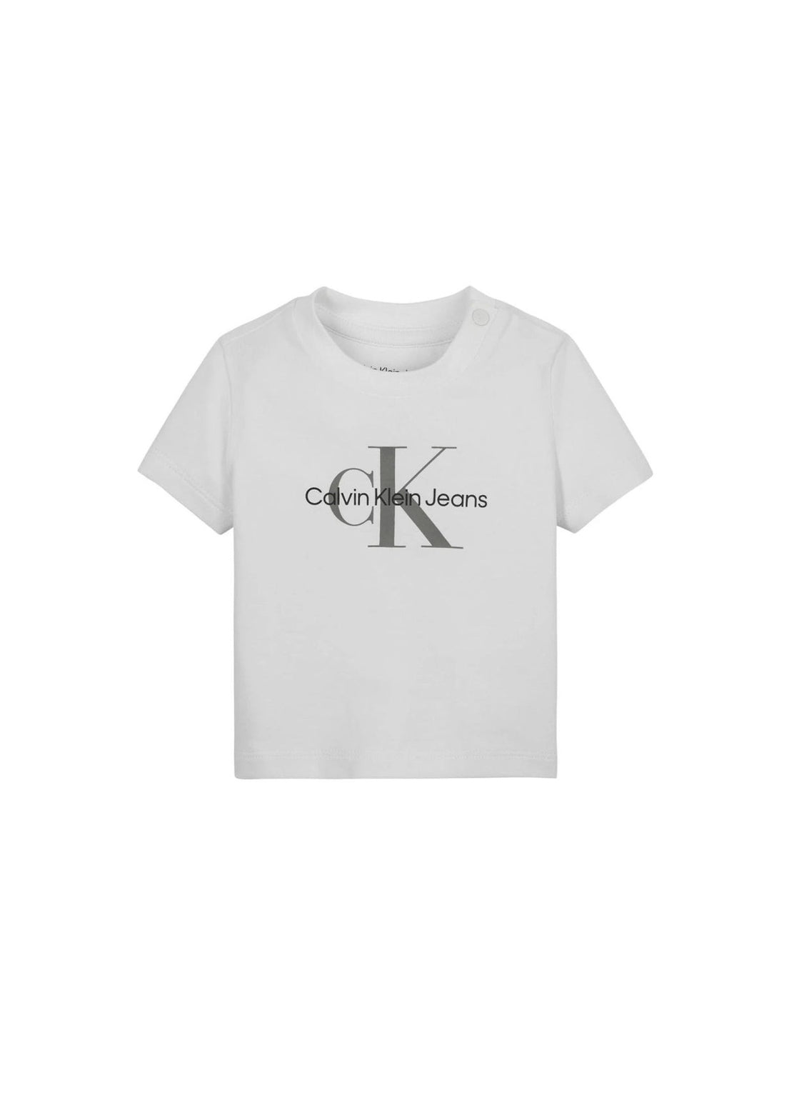 Calvin Klein Kids T-Shirt Bianca con Logo per Neonati