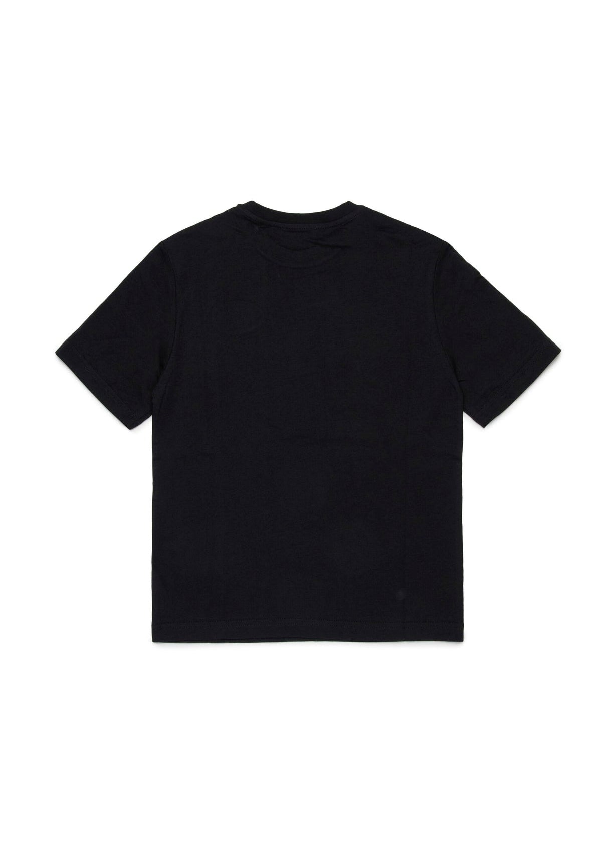 Diesel Kids T-Shirt Nera con Oval D per Bambine (retro)