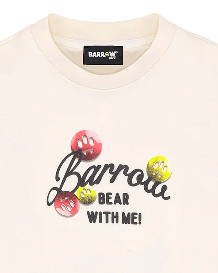 Barrow Kids T-Shirt con Stampa "Bear With Me" per Bambine