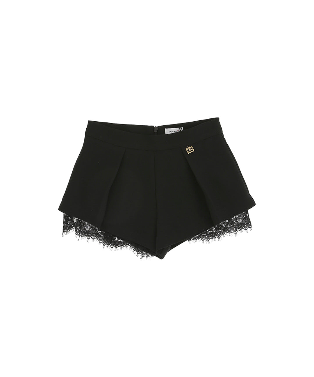 Pinko Kids Shorts Nero con Pizzo per Bambine