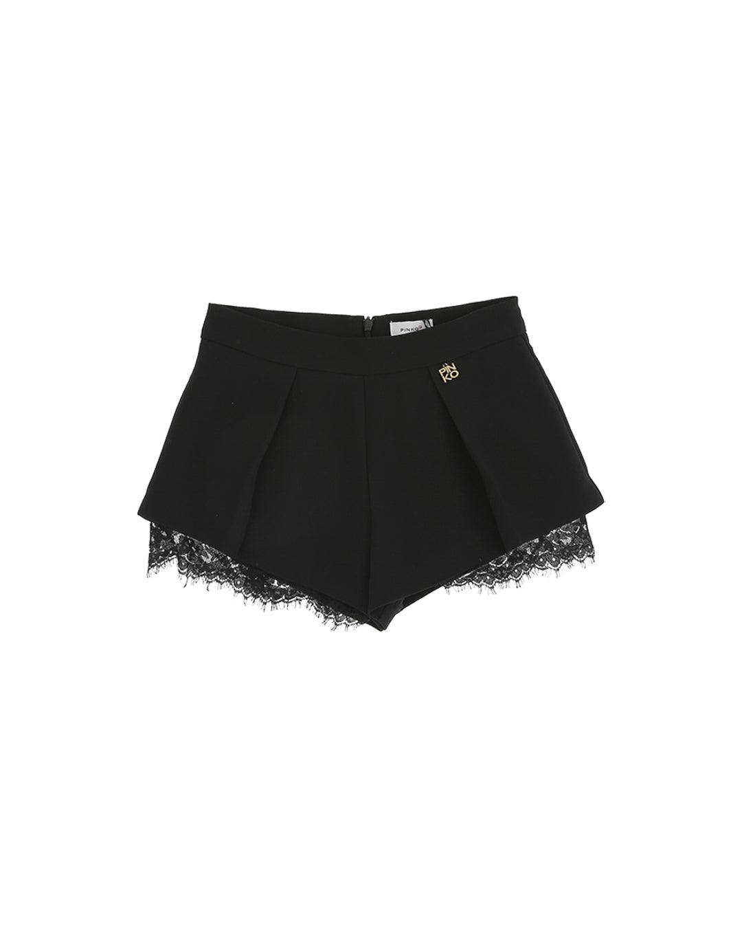 Pinko Kids Shorts Nero con Pizzo per Bambine