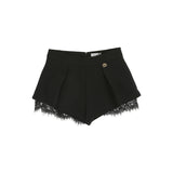Pinko Kids Shorts Nero con Pizzo per Bambine