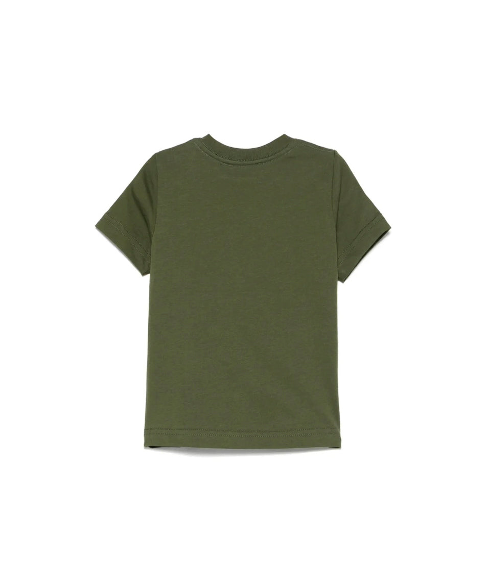 dsquared2 Kids T-shirt Verde con Stampa Logo per Neonati