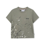 Boss Kids T-Shirt Verde con Stampa Logo per Neonati