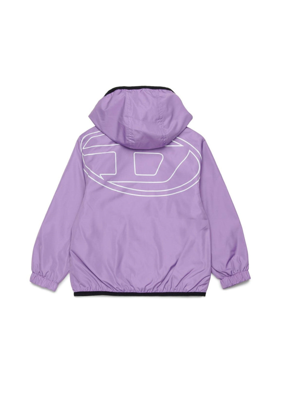 Diesel Kids Giubbino Lilla Antivento con Macro Oval D per Neonate