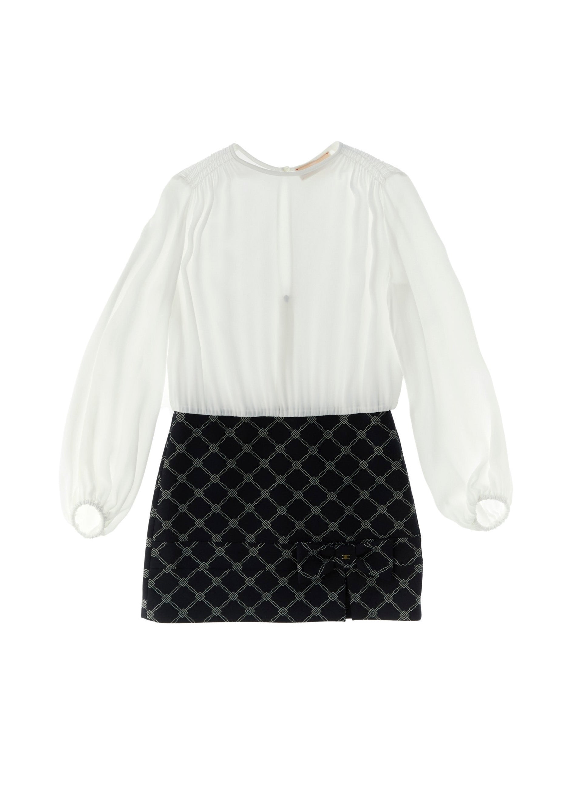 Elisabetta Franchi La Mia Bambina Abito Avorio/Burro con Monogram per Bambine