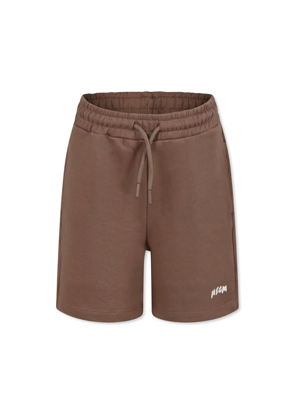 MSGM Kids Bermuda Marrone con Logo per Bambini (fronte)