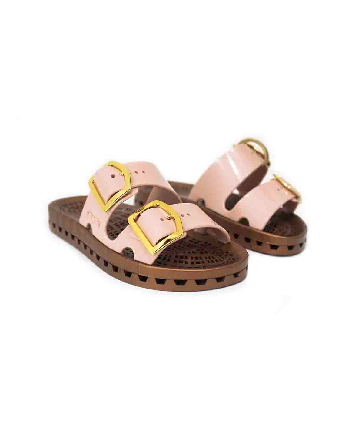 Sensi Kids Prestige Sandalo Cipria Doppia Fascia per Bambine (fronte)