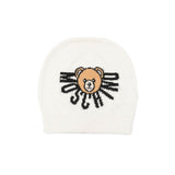 Moschino Kids Cappello Panna con Logo Teddy per Neonati