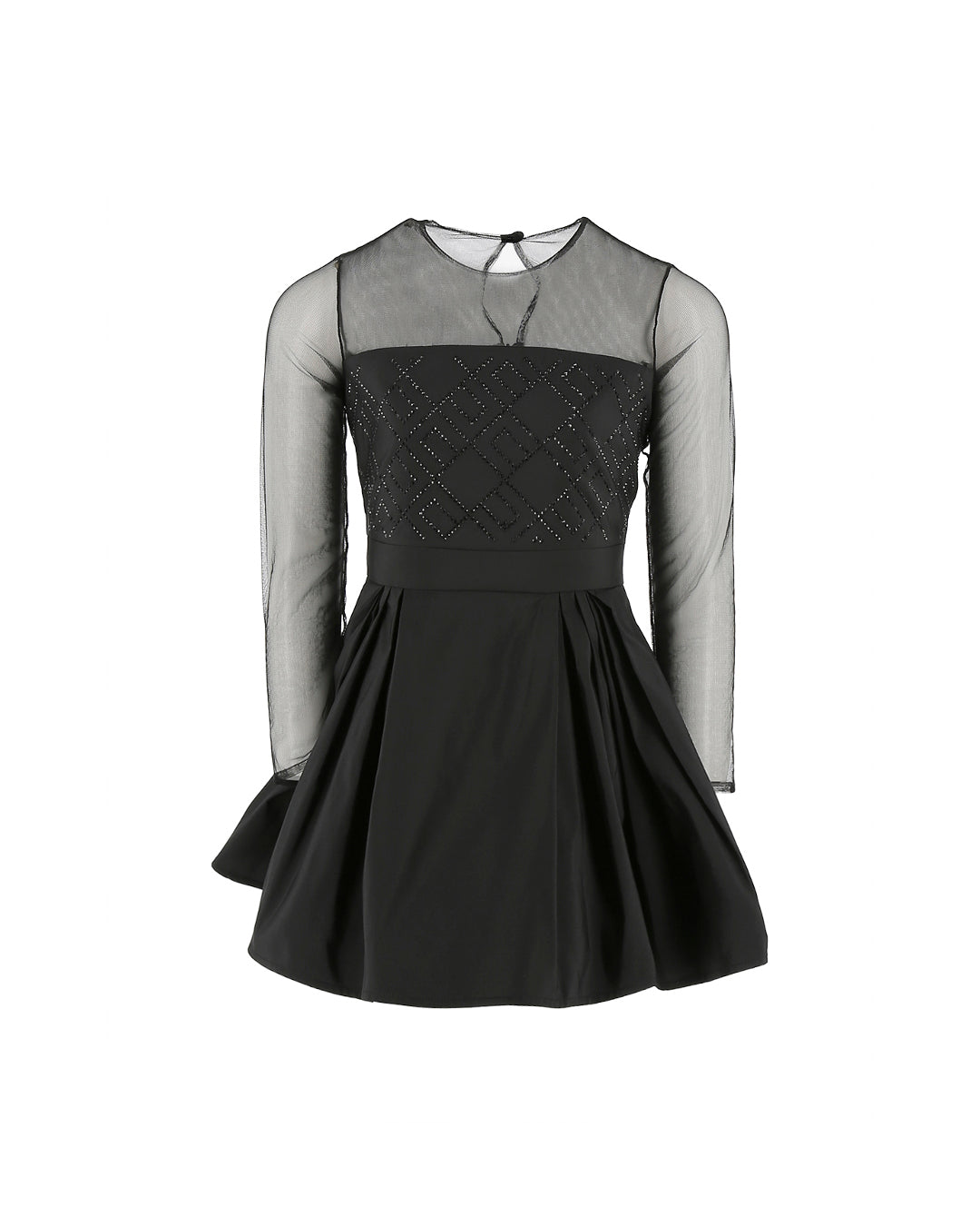 Elisabetta Franchi La Mia Bambina Abito Nero con Logo Geometrico per Bambine