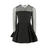 Elisabetta Franchi La Mia Bambina Abito Nero con Logo Geometrico per Bambine