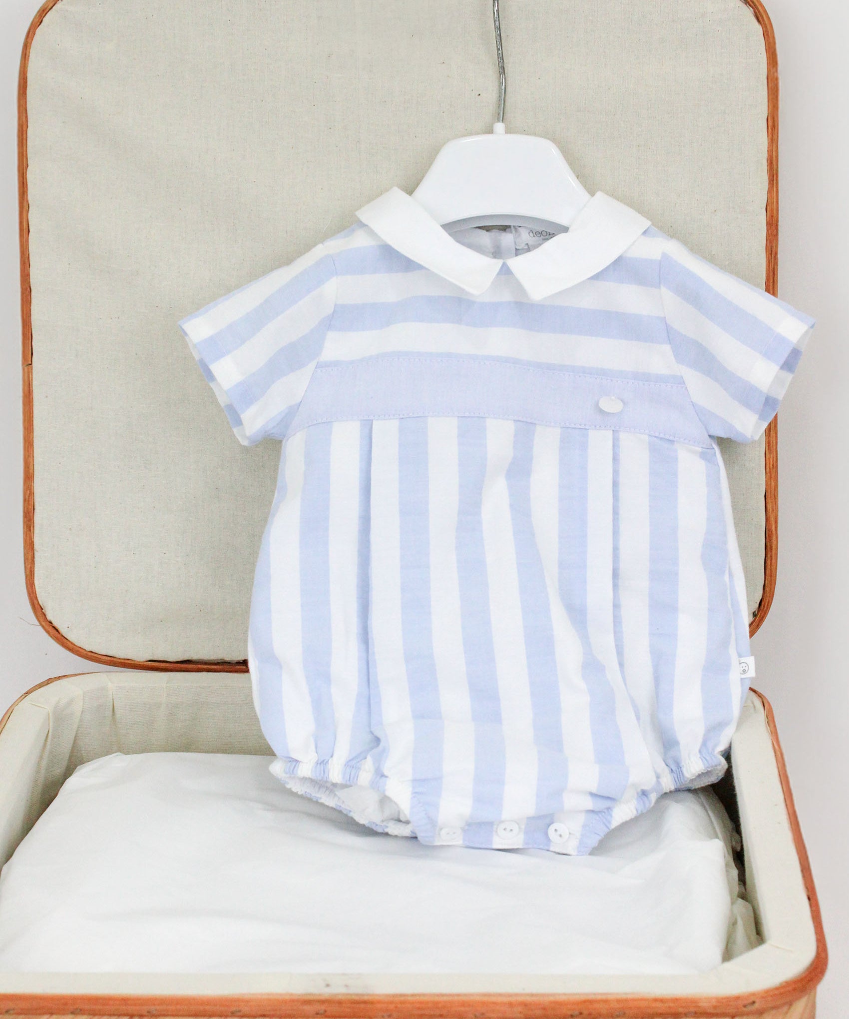 Deolinda Pagliaccetto Celeste a Righe per Neonate