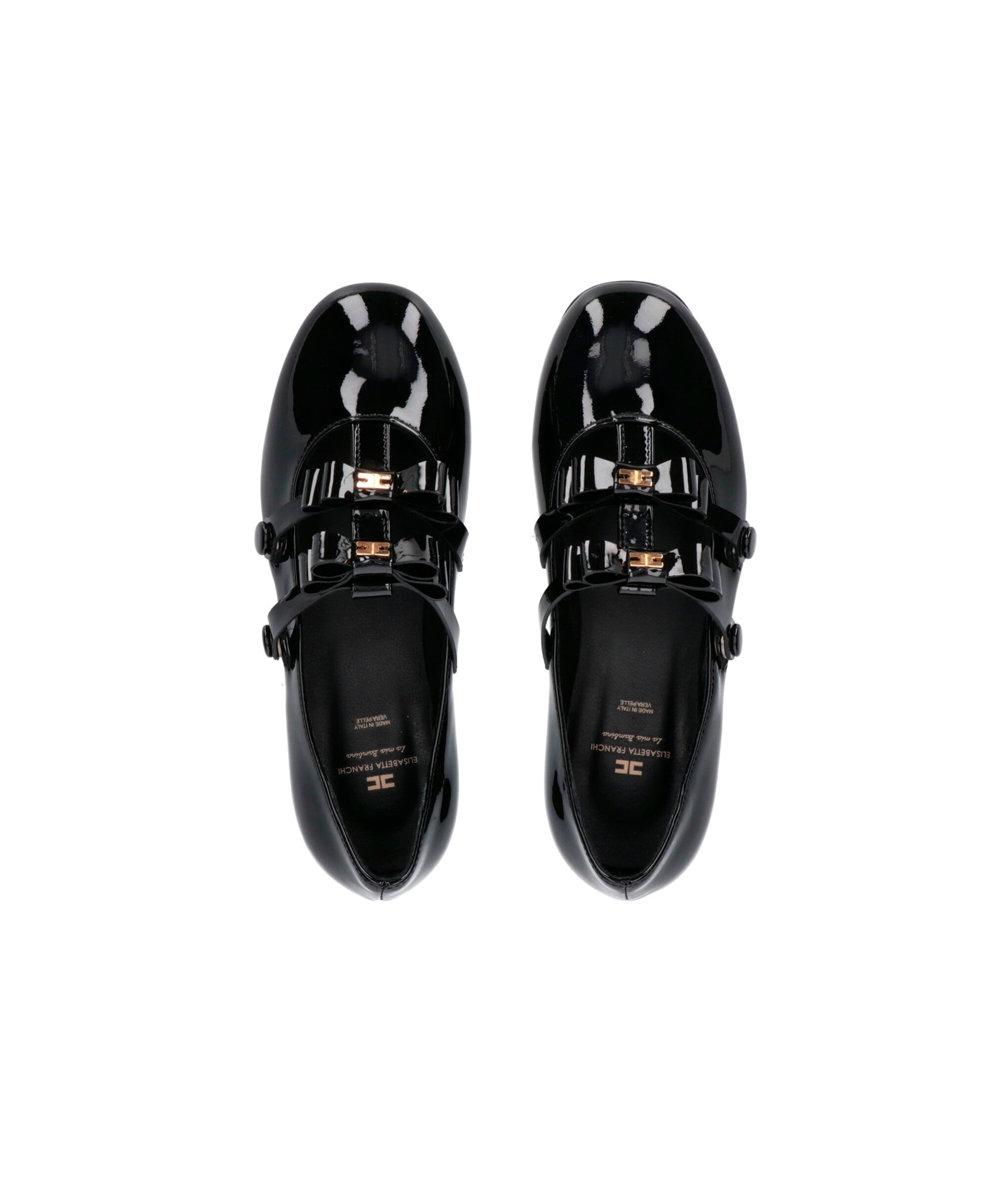 Elisabetta Franchi La Mia Bambina Ballerina Nera Lucida per Bambine