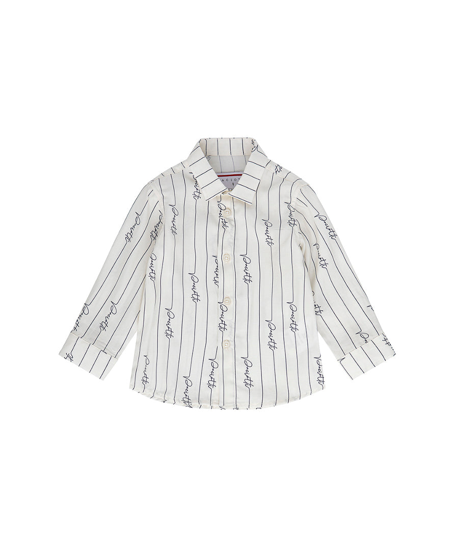 Cesare Paciotti Camicia Beige a Righe per Neonati