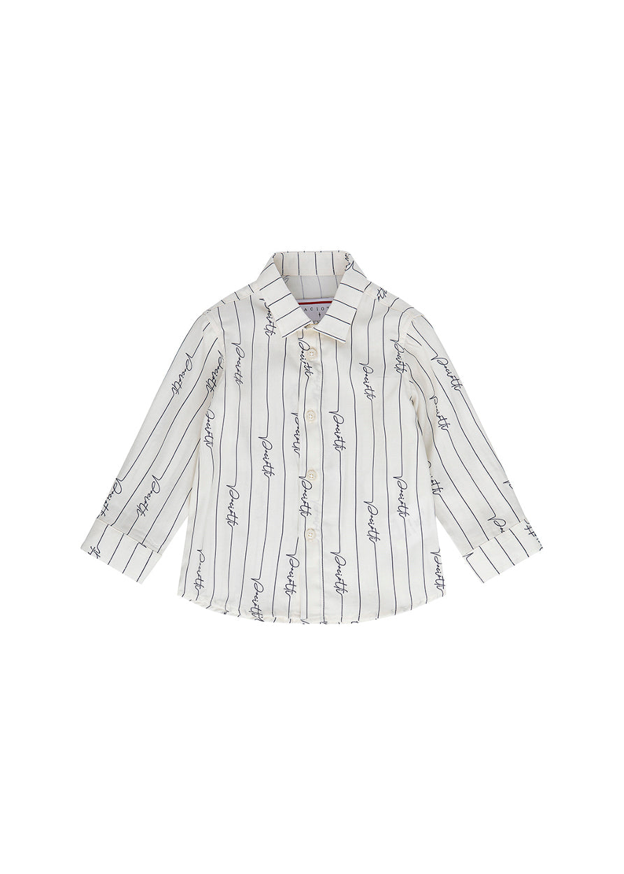 Cesare Paciotti Camicia Beige a Righe per Neonati