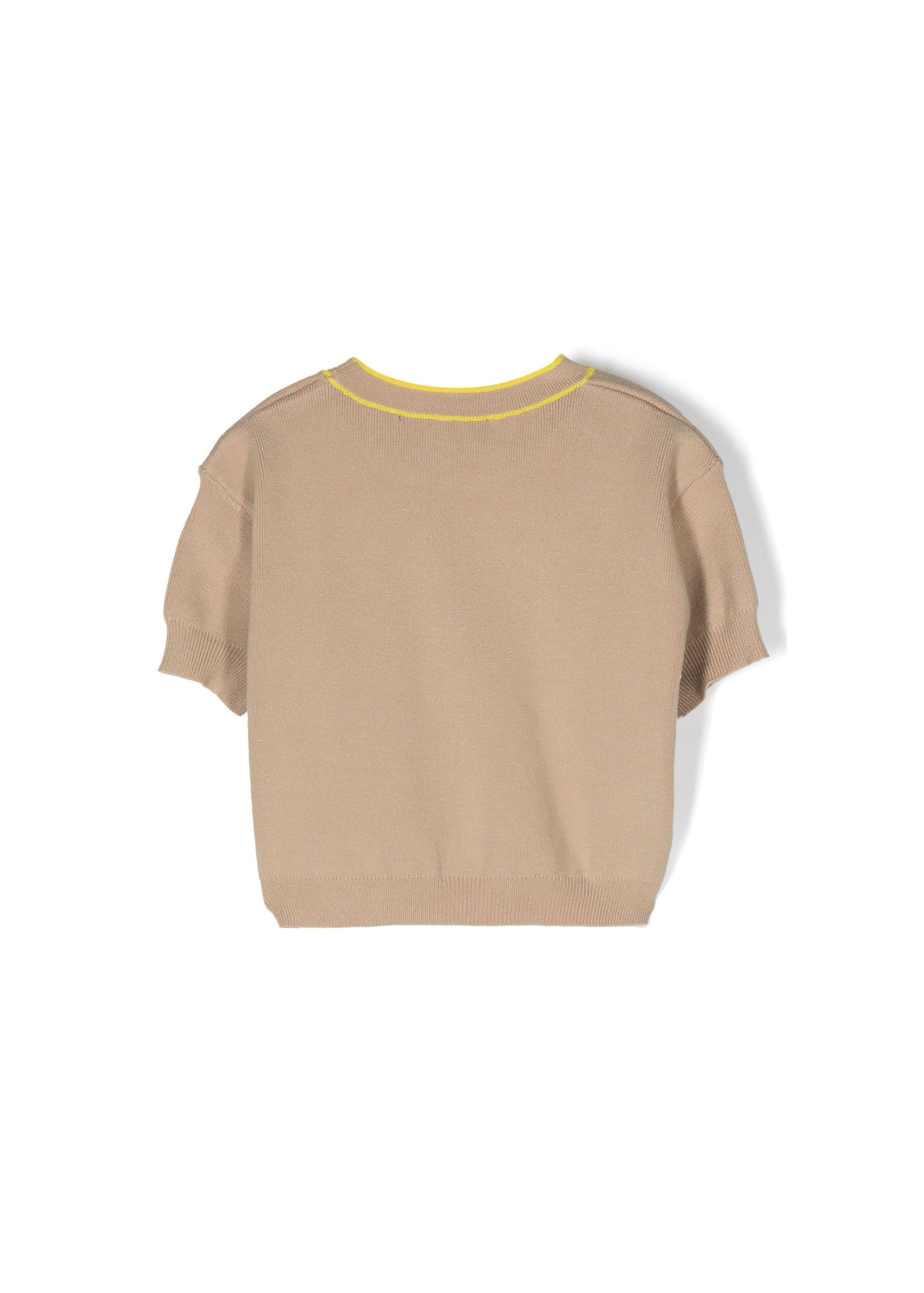 Elisabetta Franchi La Mia Bambina T-shirt con Girocollo Logato Sabbia/Cedro