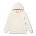 Elisabetta Franchi La Mia Bambina Felpa Panna con Cappuccio con Ricamo Logo per Bambine