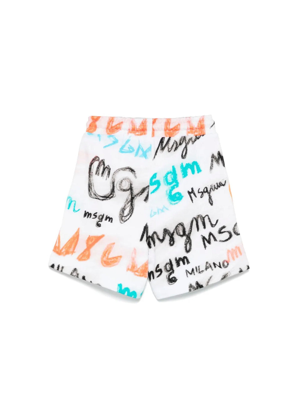MSGM Kids Bermuda Bianco con Stampa All Over per Bambini (retro)