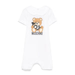 Moschino Kids Tutina Bianca con Stampa Toy per Neonati