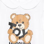Moschino Kids Tutina Bianca con Stampa Toy per Neonati