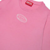 Diesel Kids T shirt Manica Lunga Fucsia con Oval D per Bambine