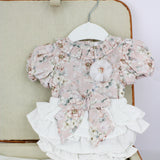 Deolinda T-shirt con Culotte Floreale con Fiocco per Neonate
