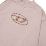 Diesel Kids Felpa Girocollo Rosa con Oval D AR per Bambine