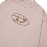 Diesel Kids Felpa Girocollo Rosa con Oval D AR per Bambine