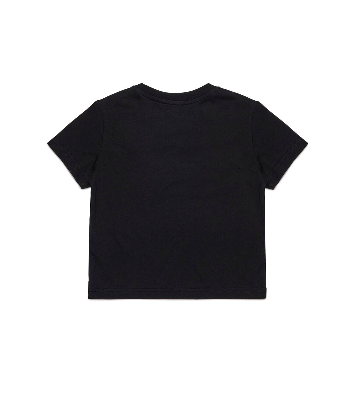 Diesel Kids T-shirt Nera con Logo Pailettes per Bambine (retro)