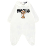 Moschino Kids Tutina Panna con Logo per Neonati